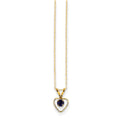 14kt Yellow Gold Sapphire Heart Birthstone Necklace X6819