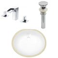 White Oval Undermount Sink Set M260327
