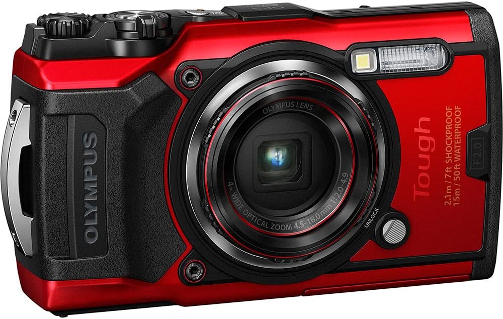 Red Waterproof Camera Action Bundle with 50 Piece Accessory Kit V834
