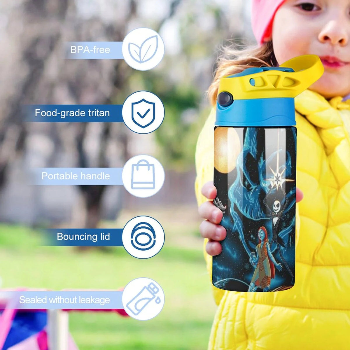 Insulated Stainless Steel Water Bottle with Straw X550539