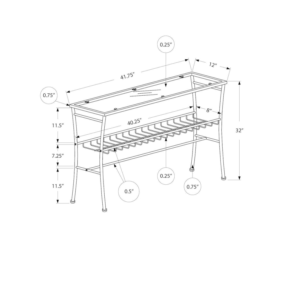 Black Tempered Glass Accent Table M8604