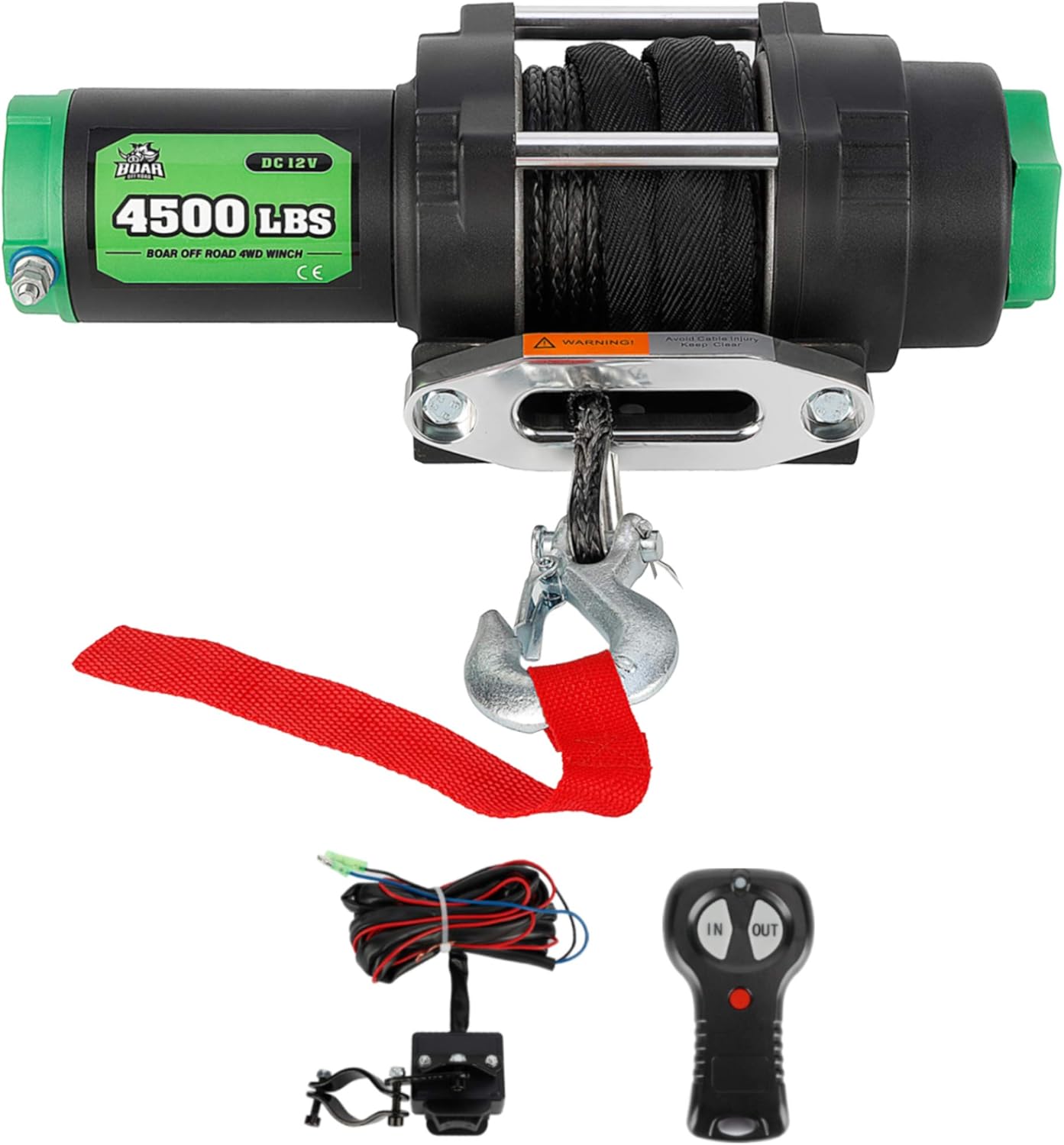 4500-lb. Electric Winch Kit with Synthetic Rope and Hawse Fairlead L72161