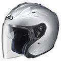 Solid FG-Jet Open-Face Helmet Single Shield, Size: 2XL, Silver S824161