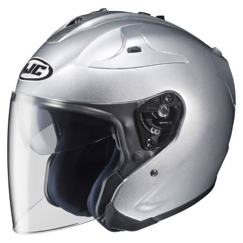 Solid FG-Jet Open-Face Helmet Single Shield, Size: 2XL, Silver S824161
