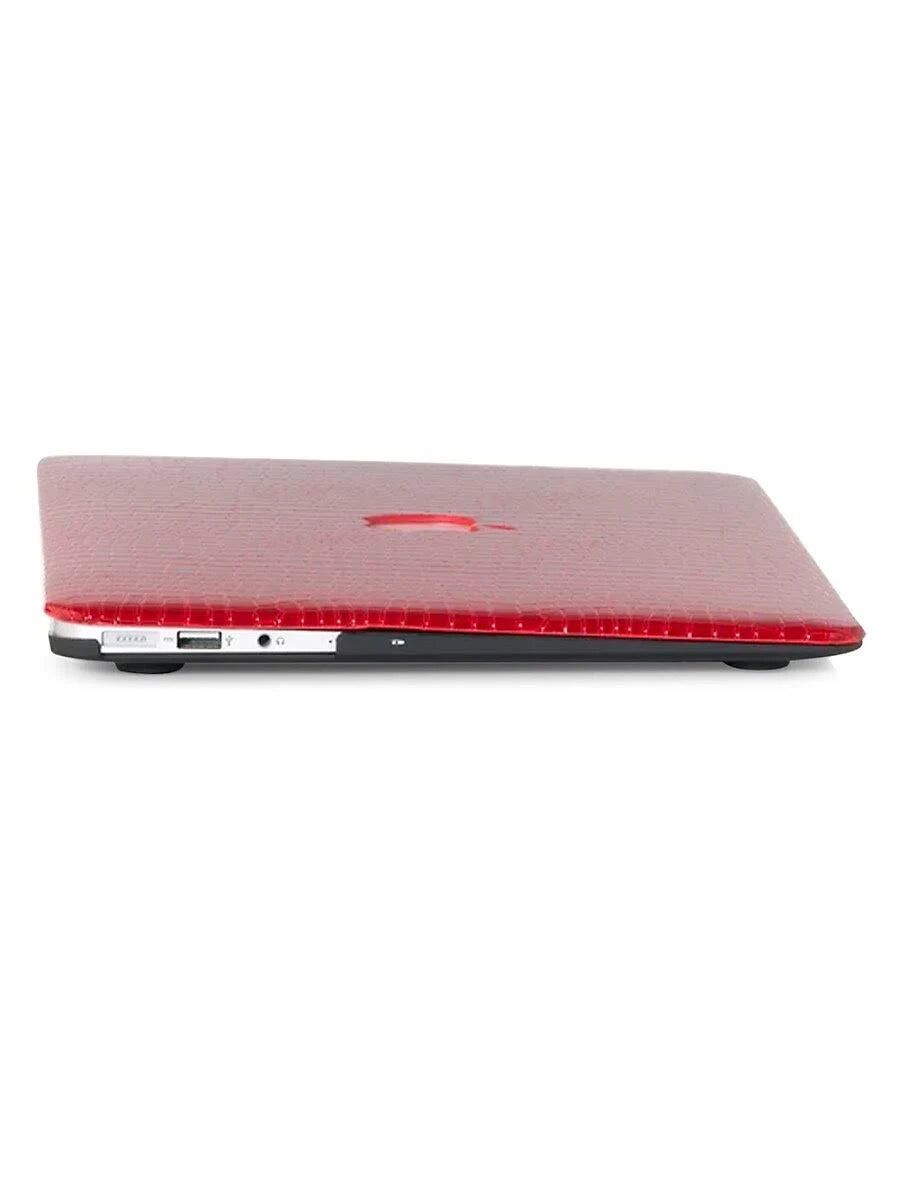 Crimson Crocodile-Embossed MacBook Case V898122