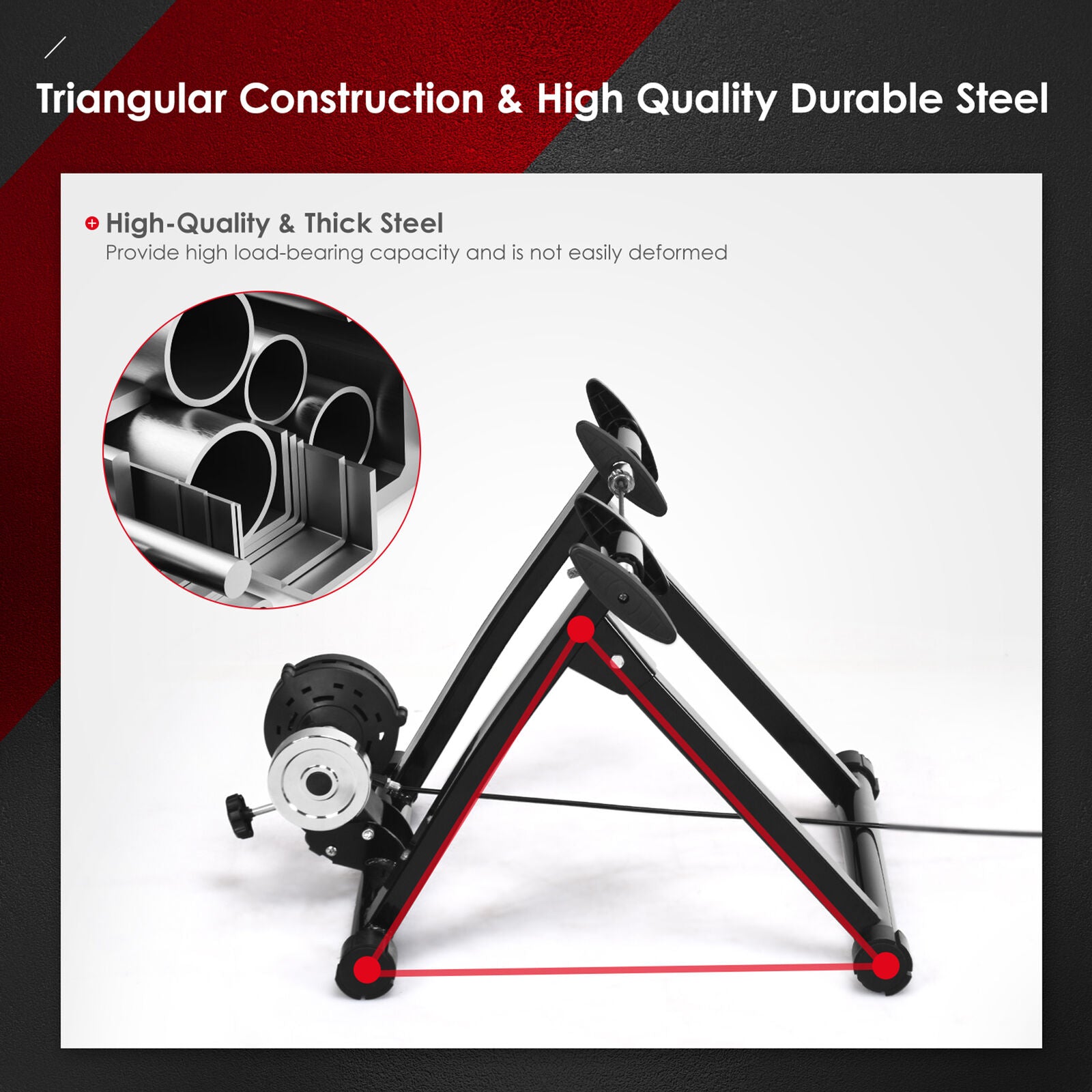 Foldable Bike Trainer Stand with 8 Resistance Levels T402879