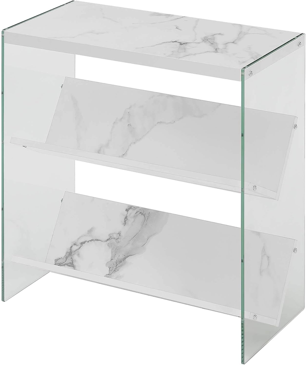 White Glass Bookcase Q80234
