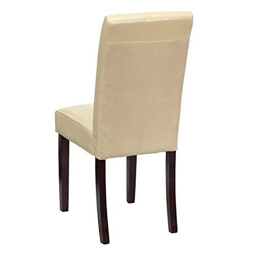 2 Pk. Ivory Leather Parsons Chair T8650