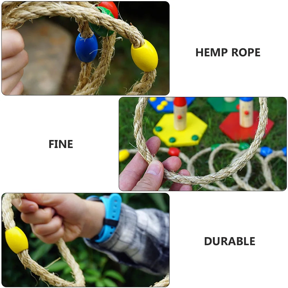 30 PCS Natural Rope Throwing Toss Rings U9825