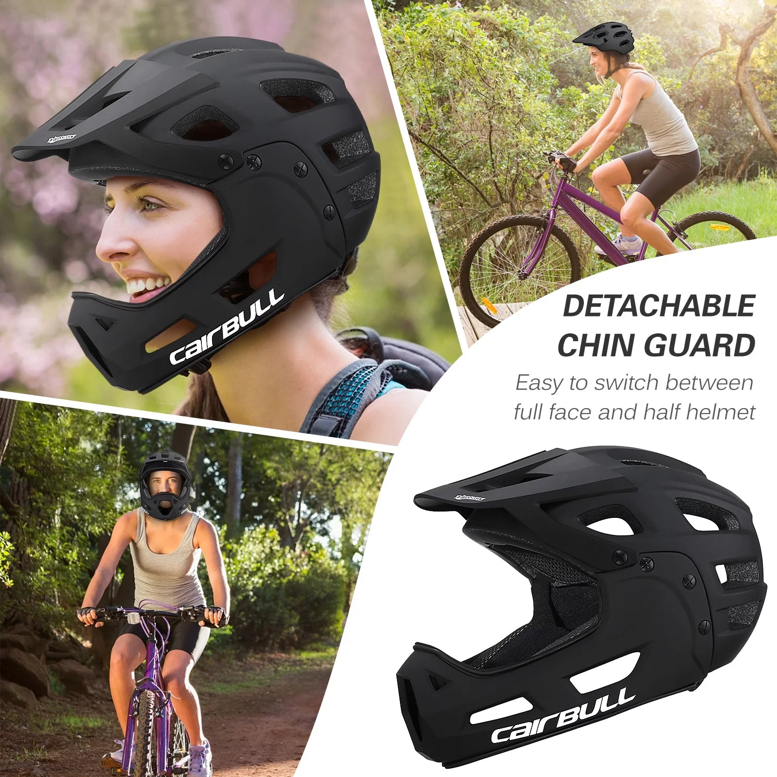 Full Face Bike Helmet with Detachable Chin Guard and Visor M488