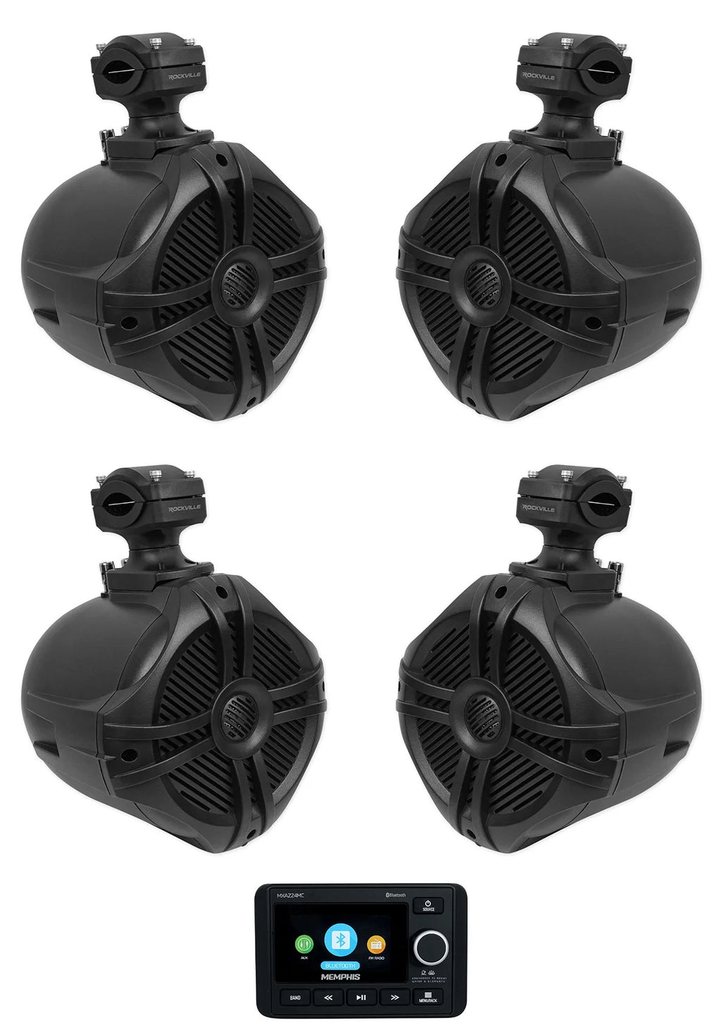 2-Zone Marine Bluetooth Receiver with 6.5" Wakeboard Speakers E4041