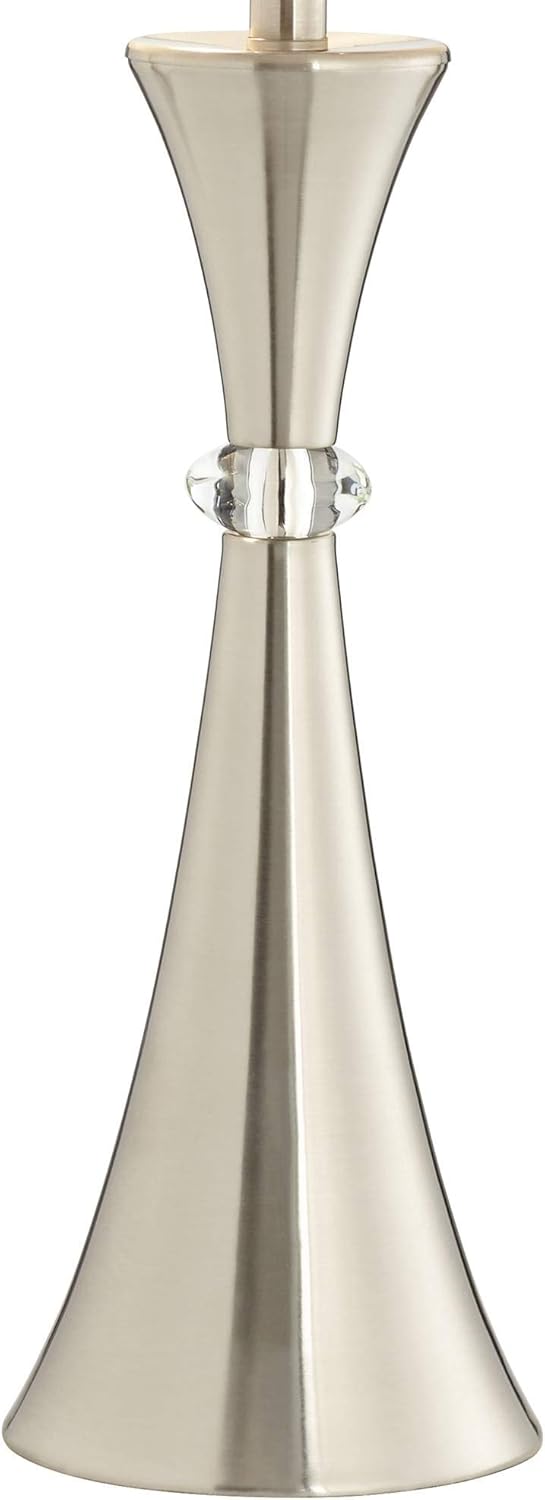 Silver Metal White Drum Shade Table Lamps Set of 2 K875471