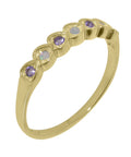 9k Yellow Gold Ring with Natural Opal & Amethyst Eternity Ring H981