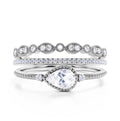 2.10 Carat Pear Cut Moissanite Engagement Ring in 10k Solid White Gold S251948