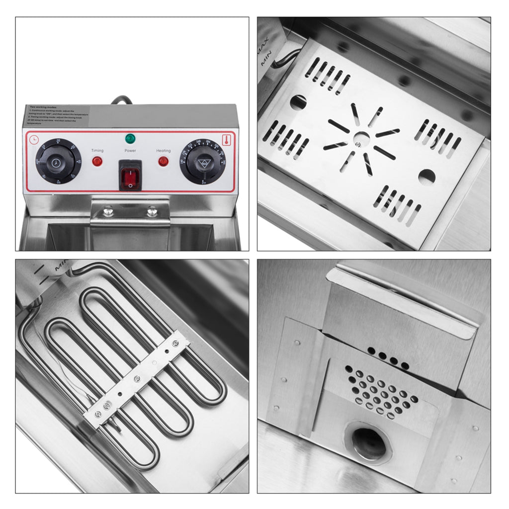 16.9QT Stainless Steel Double Tank Deep Fryer D16594