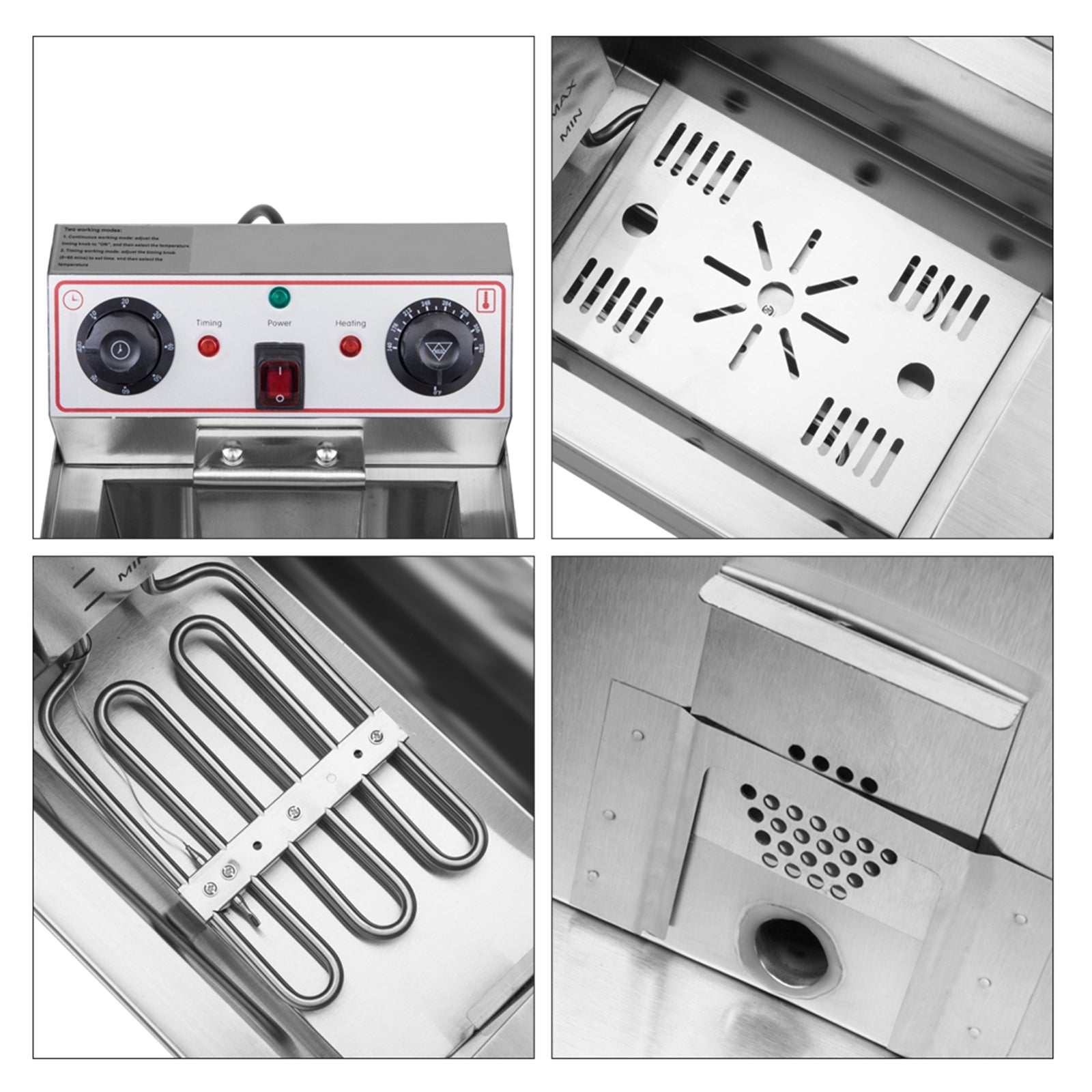 16.9QT Stainless Steel Double Tank Deep Fryer D16594