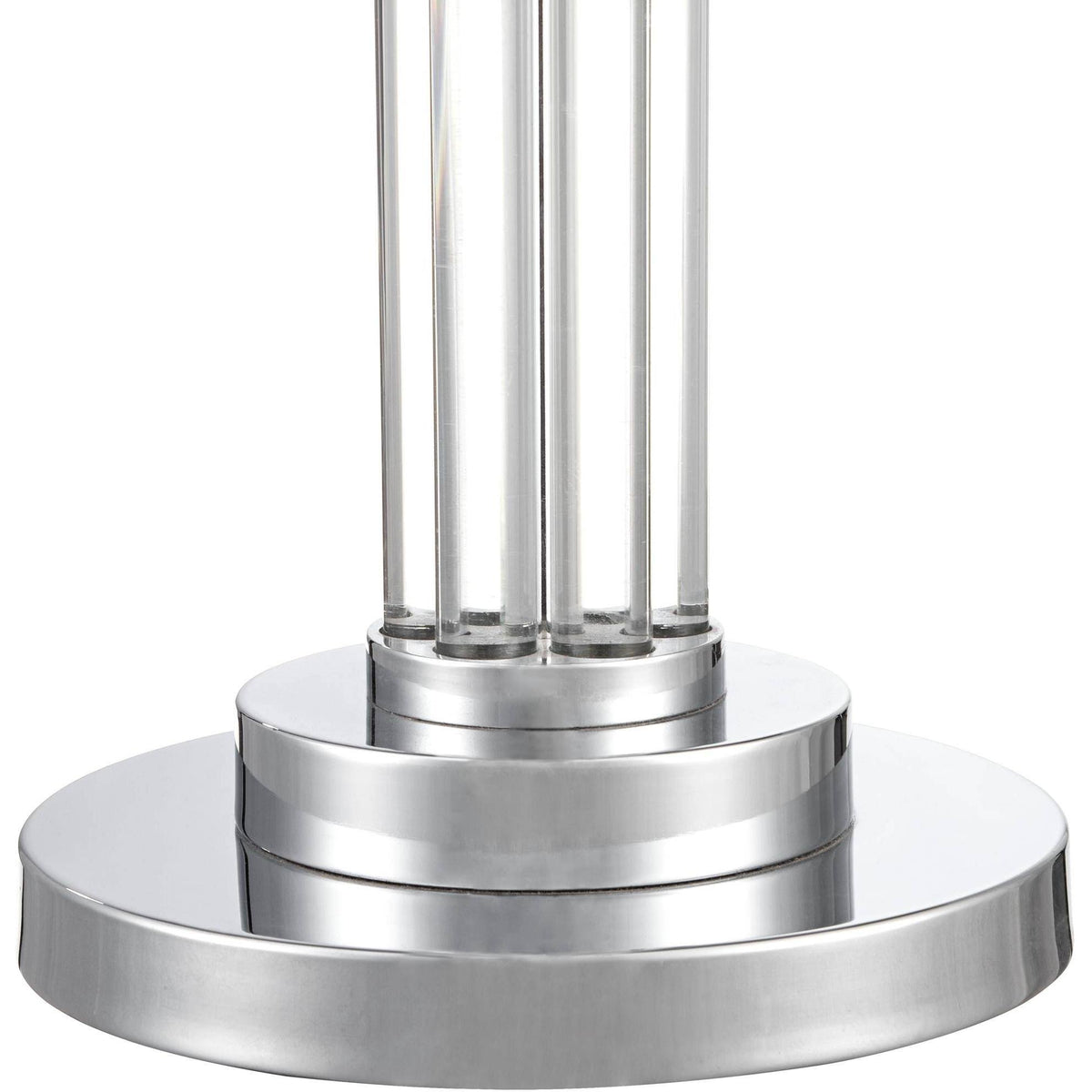 Modern Floor Lamp Steel Crystal Glass Column Linen Drum Shade E89631