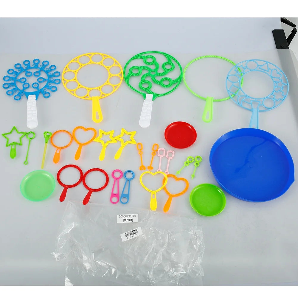 28Pcs Bubble Wands Set Soap Bubble Maker Sticks Tool Set Green O700