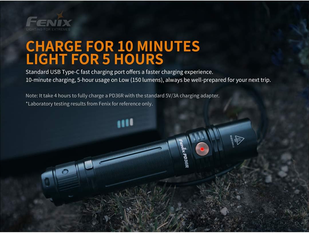 1600 Lumen Type-C USB Rechargeable Tactical Flashlight with 2X Batteries and Battery Organizer R171286