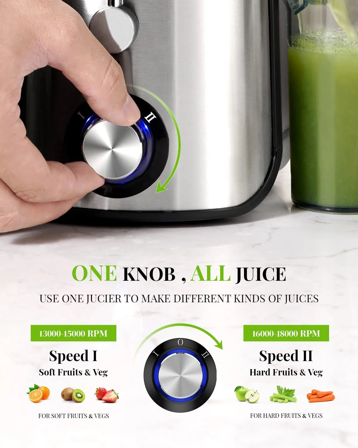 1000W Centrifugal Juicer, Silver Z47080