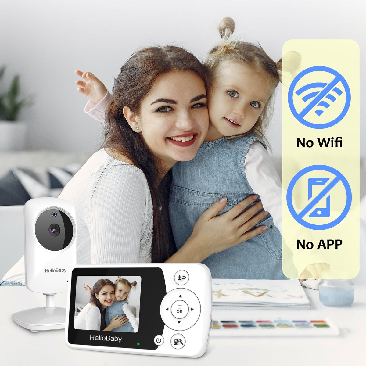 Baby Monitor with Camera and Audio, 2.4" LCD D2950
