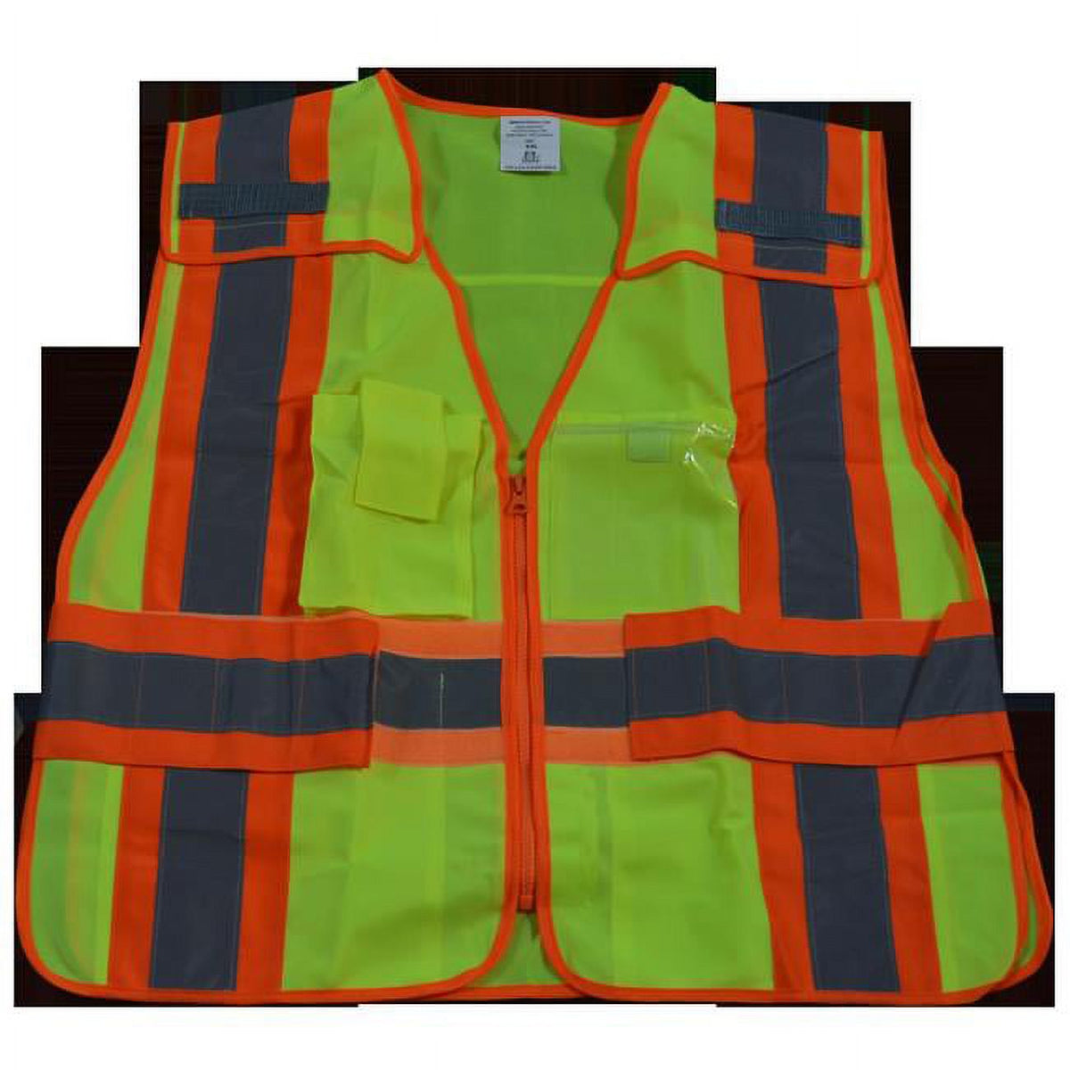 Lime Solid with Orange Binding 5 Point Breakaway Vest F78342