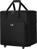 Black Rolling PC Travel Storage Tote Bag with Wheels for Tower Case, Monitor up to 27 inch, Keyboard, Headphone and Mouse Z185952