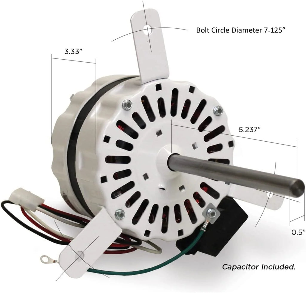 1/4 hp 1625 RPM 2 Speed 115 Volts Vent Fan Motor L4847