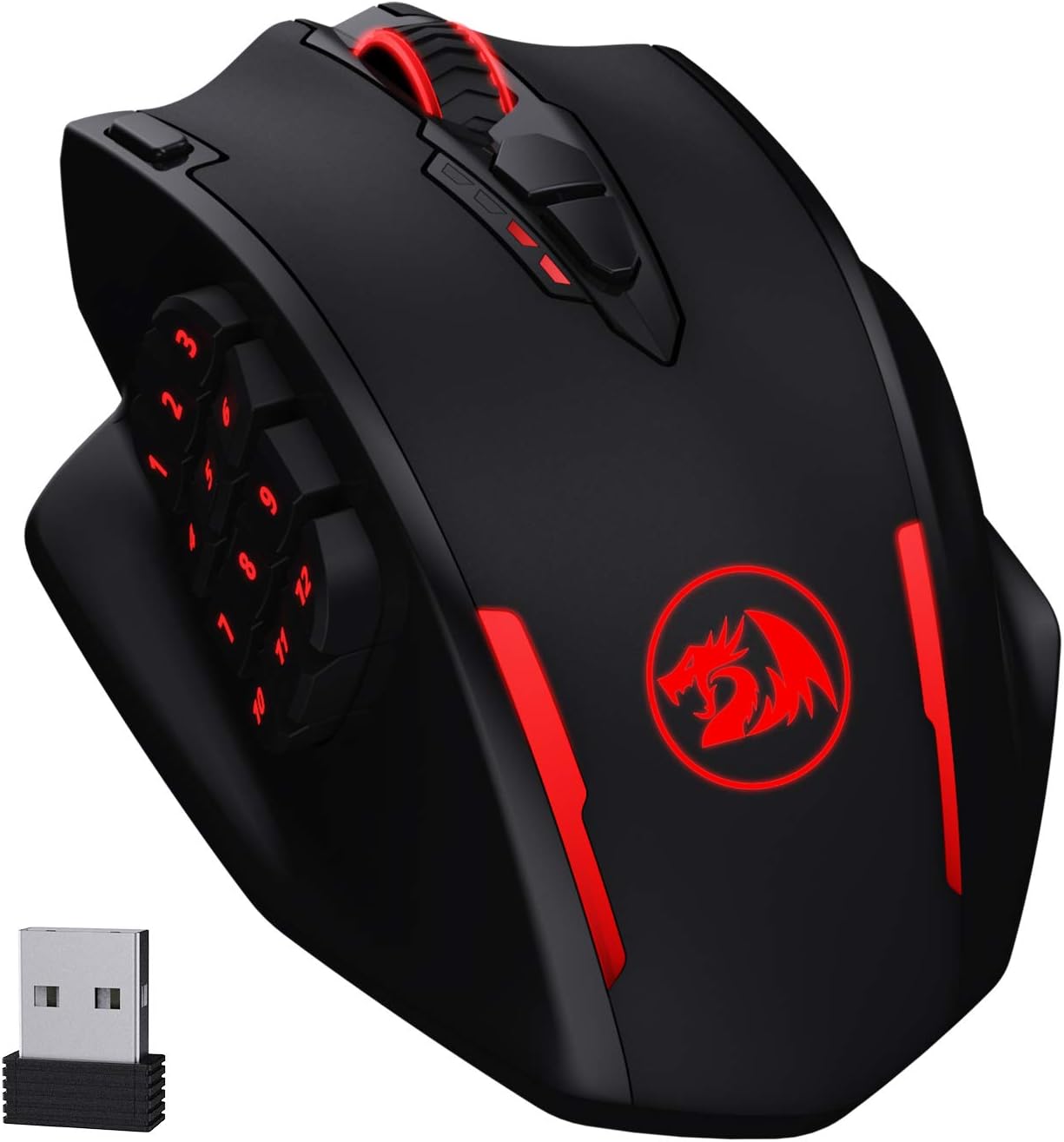 Redragon M908 Impact RGB LED MMO Mouse with Side Buttons Optical Wired Gaming Mouse with 12,400DPI, 20 Programmable Mouse Buttons Pack of 2 C696184