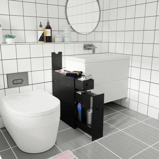 White Bathroom Cabinet Storage Organizer X217088