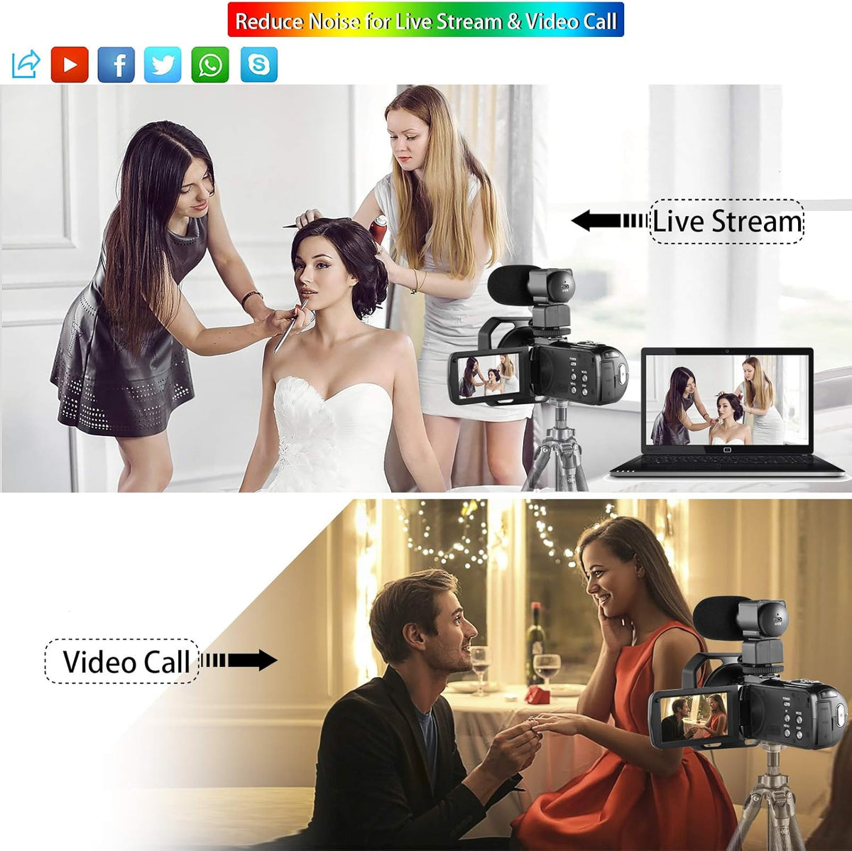 4K Camcorder with 16X Digital Zoom and Night Vision U829124