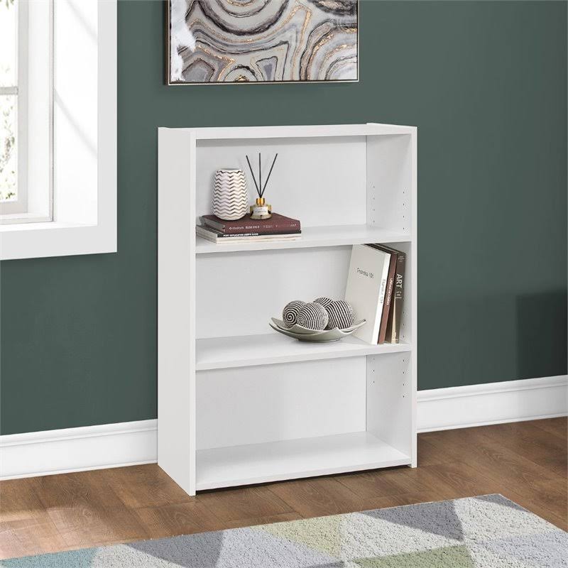 White Bookcase with 3 Shelves H304