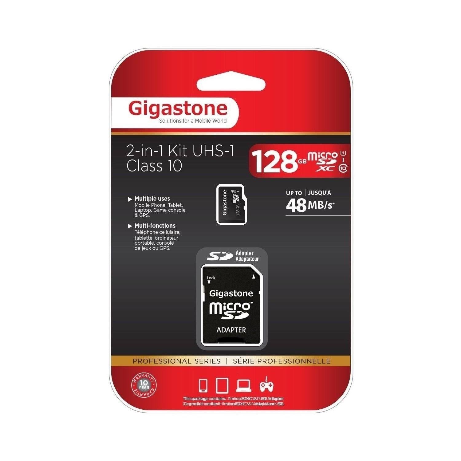 128GB microSDHC Card with SD Adapter V84021