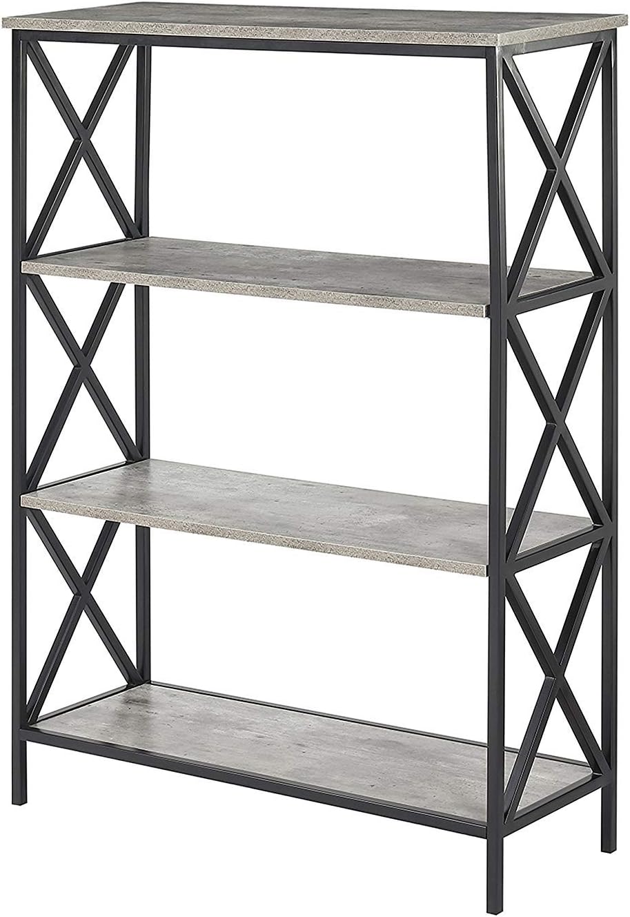 4-Tier Bookcase, Barnwood/Black B9746