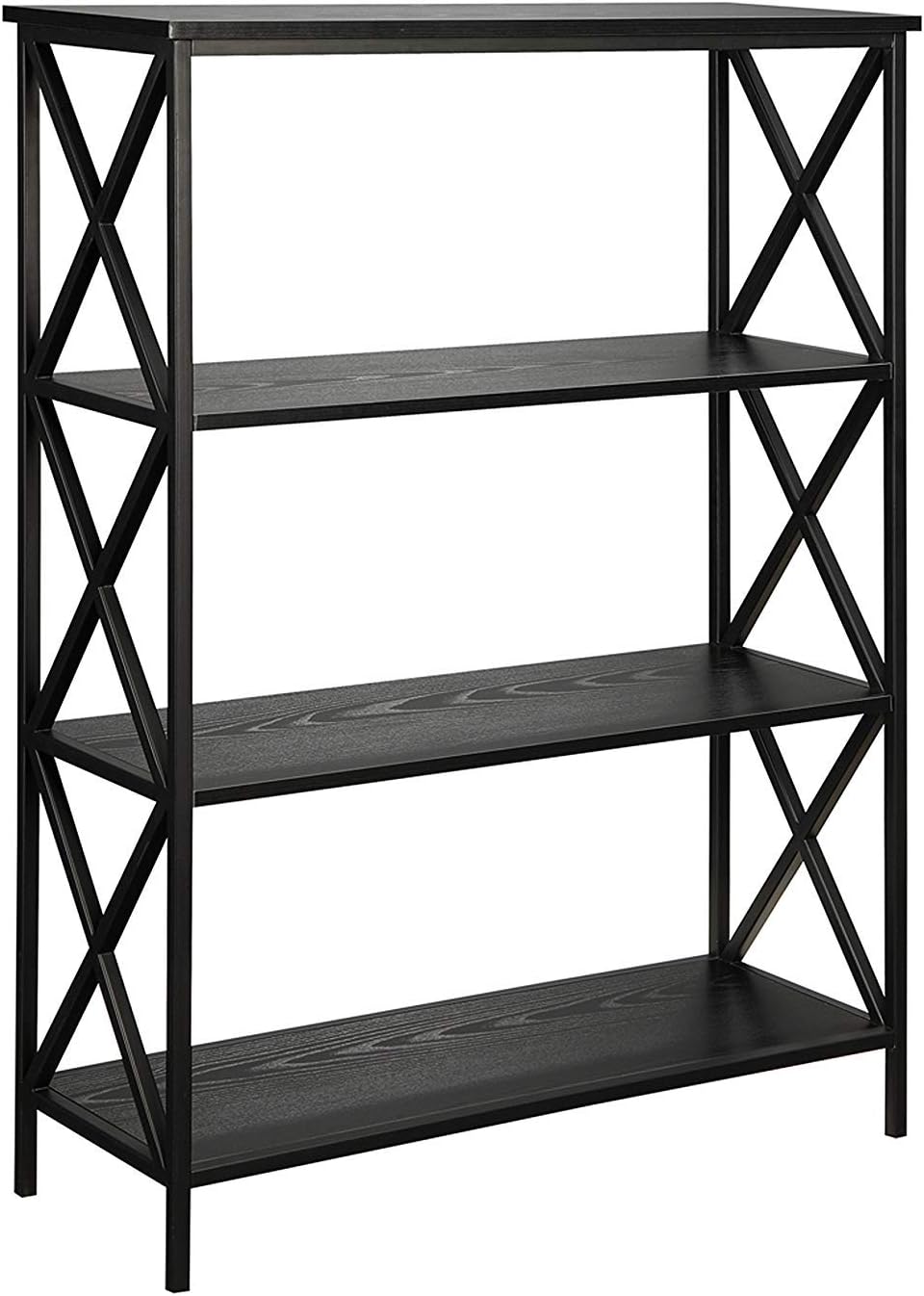 4-Tier Bookcase, Barnwood/Black B9746