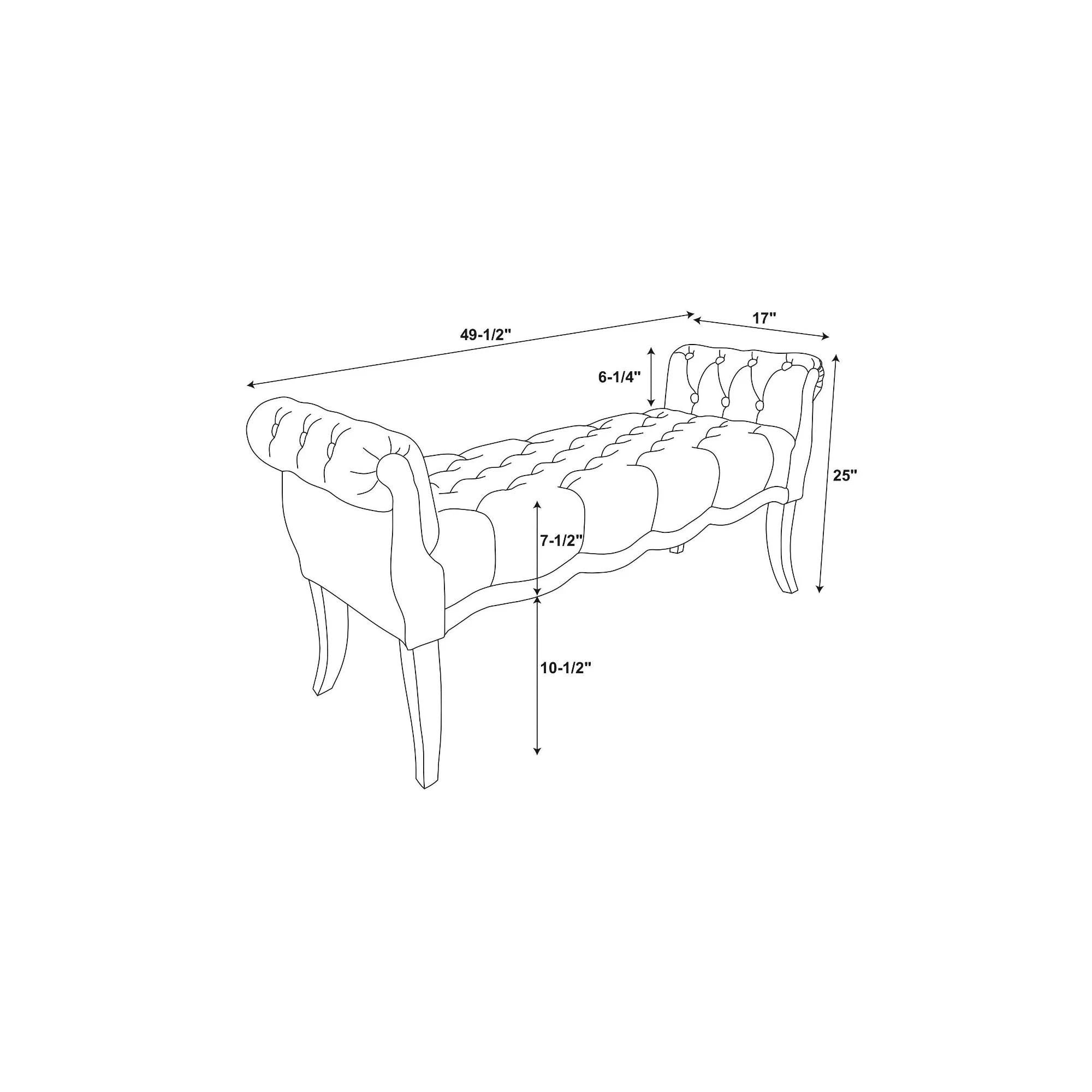 Charcoal Roll Arm Bench V664
