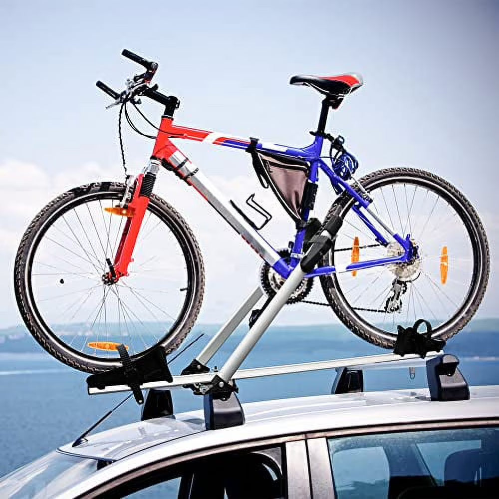Universal Roof Mount Bike Rack, Fork Mount Bike Carrier, Aluminum, 1 Bike Capacity L697022