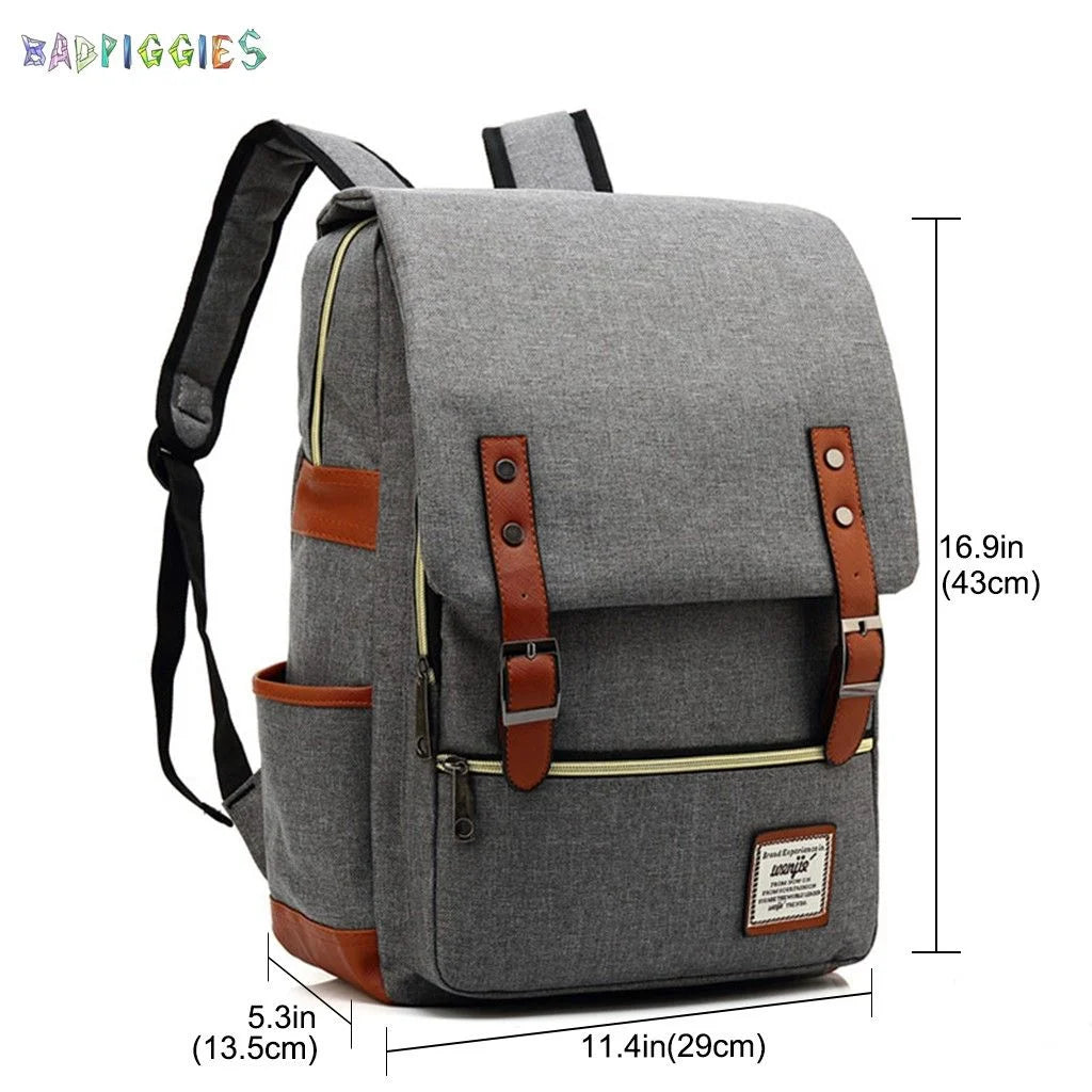Vintage Travel Backpack with USB Charging Port Z2723