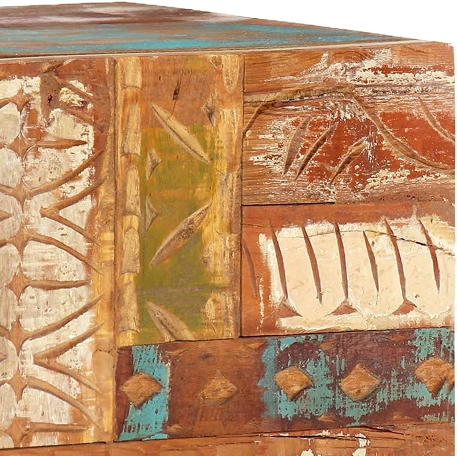 Hand Carved TV Cabinet Solid Reclaimed Wood G65557