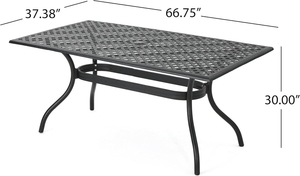 Black Sand Cast Aluminum Rectangle Table V863
