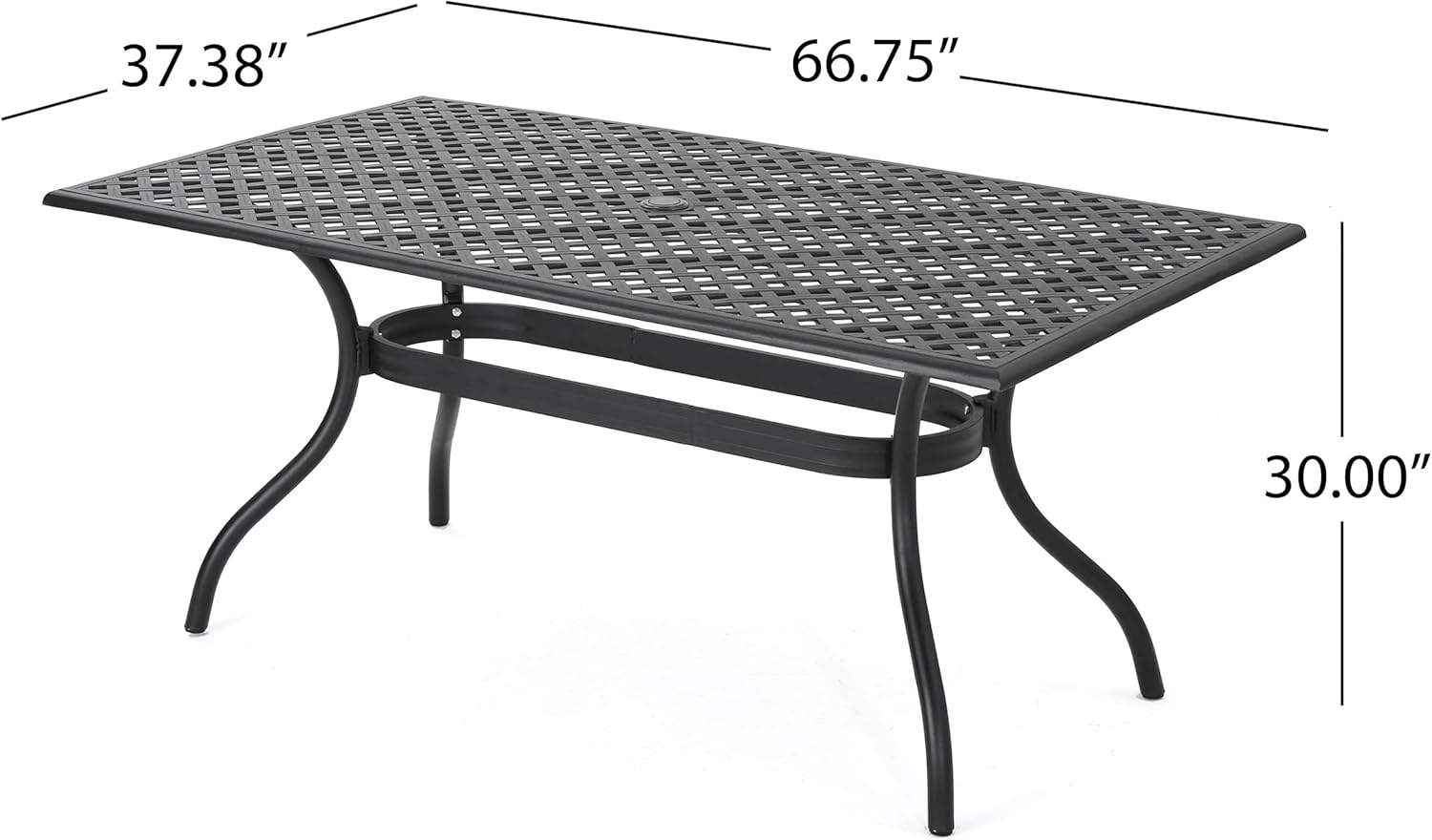 Black Sand Cast Aluminum Rectangle Table V863