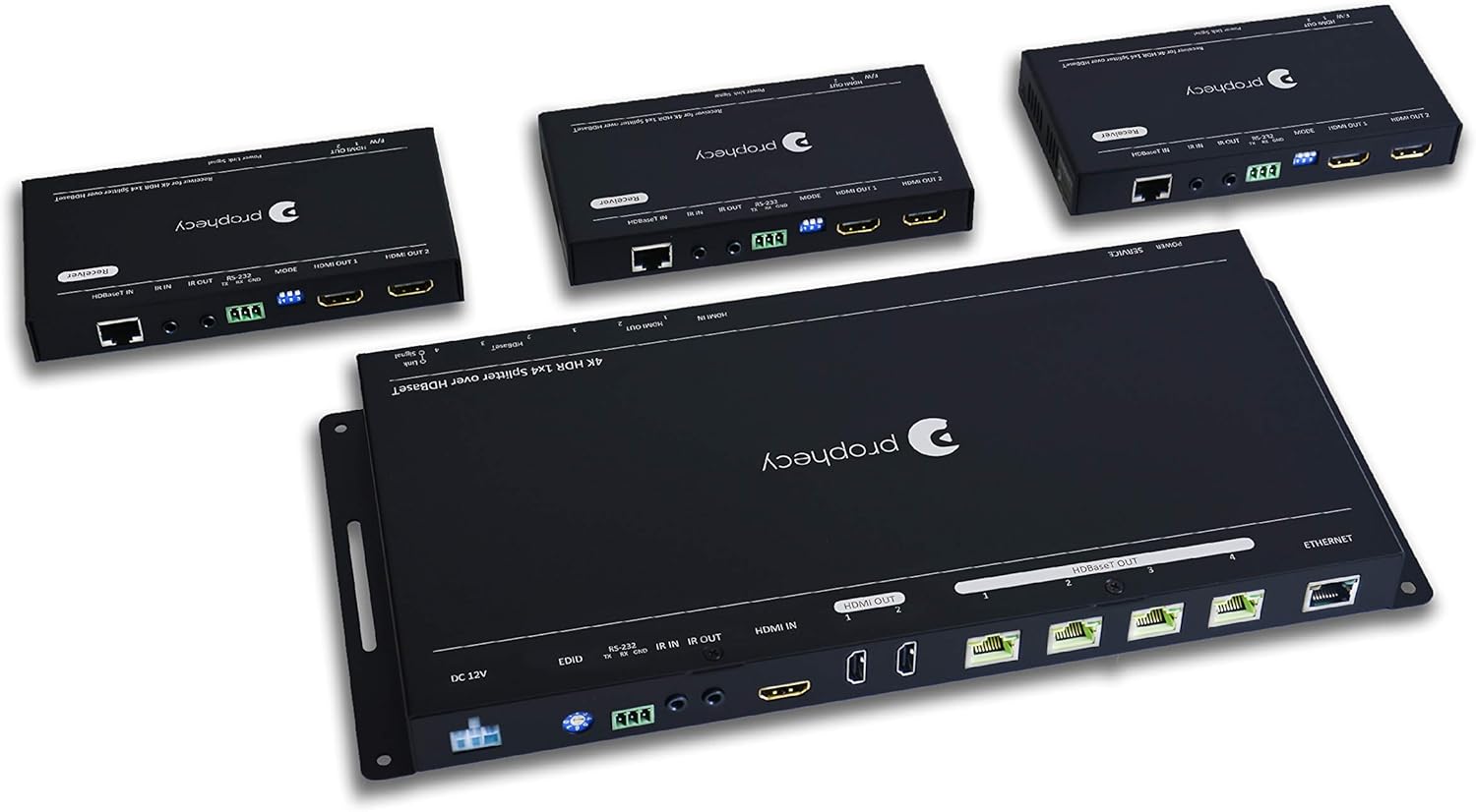 1x4 HDMI 2.0 Extender Splitter 4K 60Hz Over Cat6/Cat7 Ethernet Cable with HDMI Local Loopout P571
