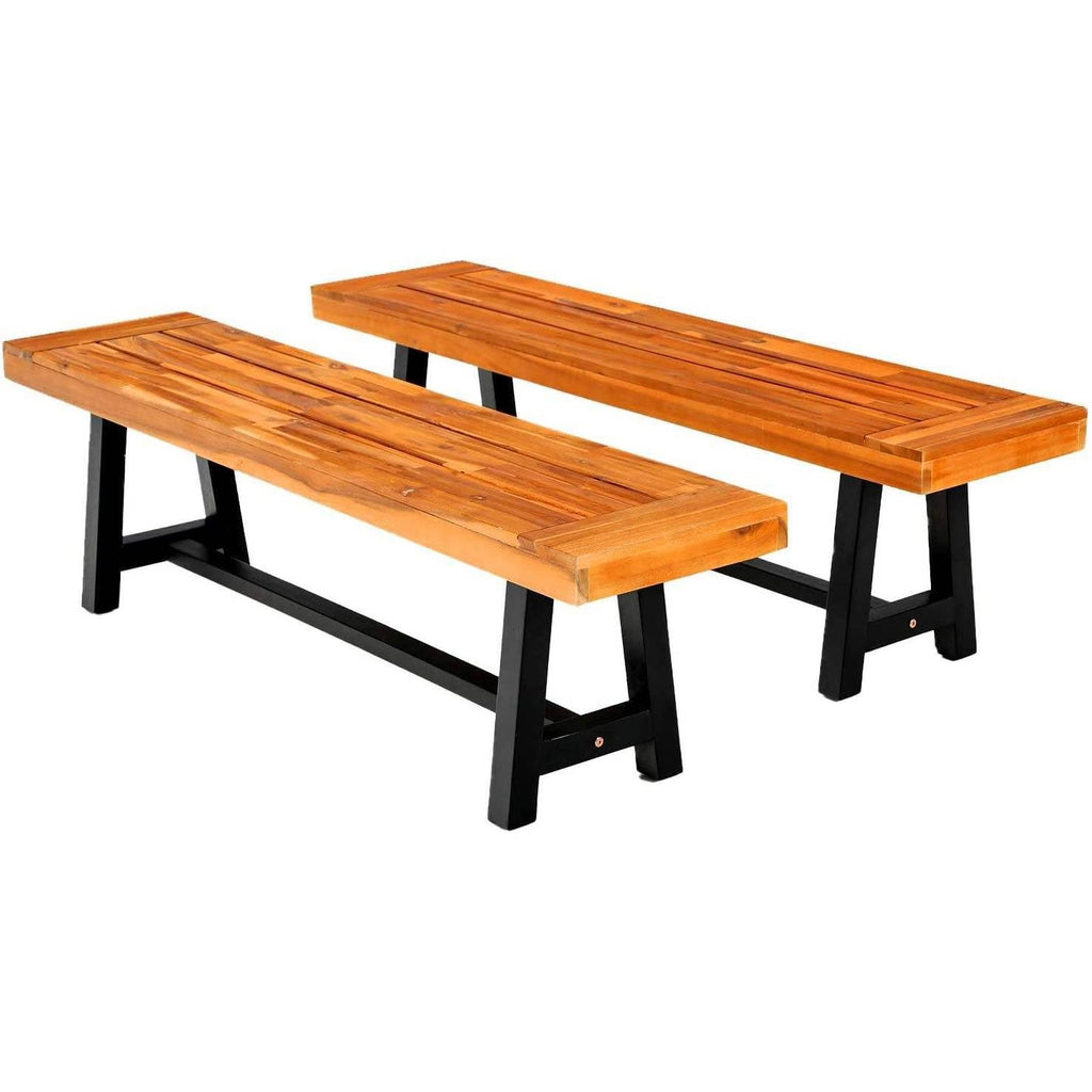 2pc 63x22 Acacia Wood Benches F430674