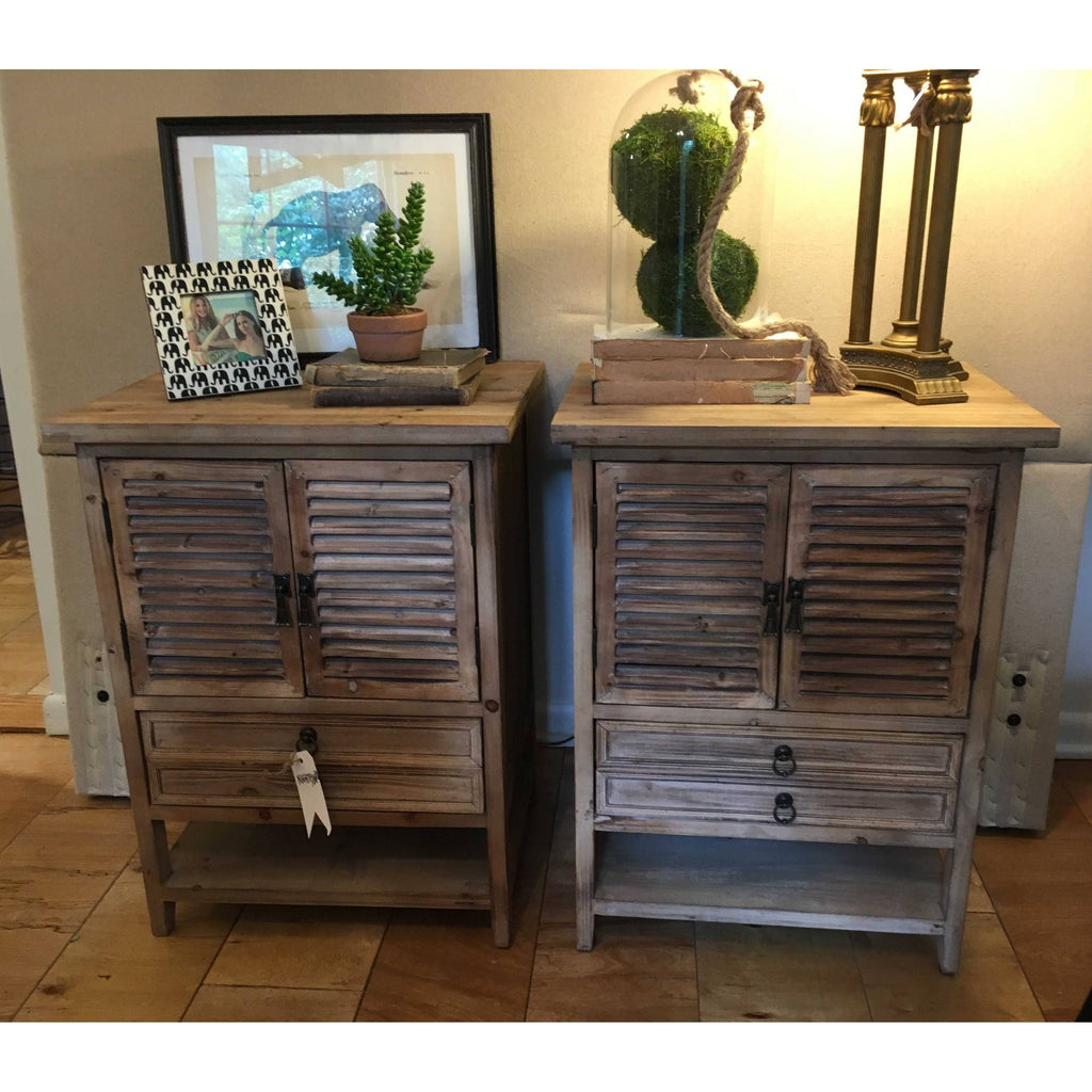 Weathered Oak 2 Door Bedside Accent Cabinet H381571