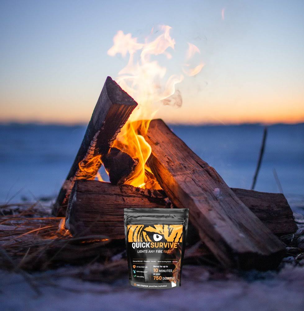 50-Piece Survival Bundle with Fire Starter Canister, Stove, Flint, Paracord & Glove S3382