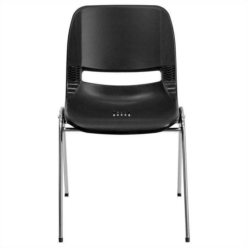 Ergonomic Shell Stacking Chair in Black P191