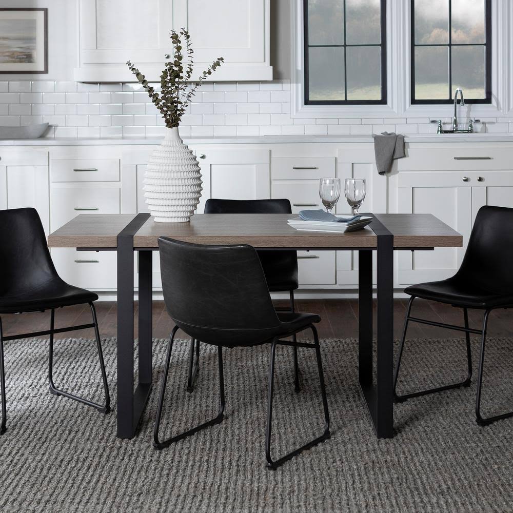 5-Piece Driftwood/Black Dining Set S6259
