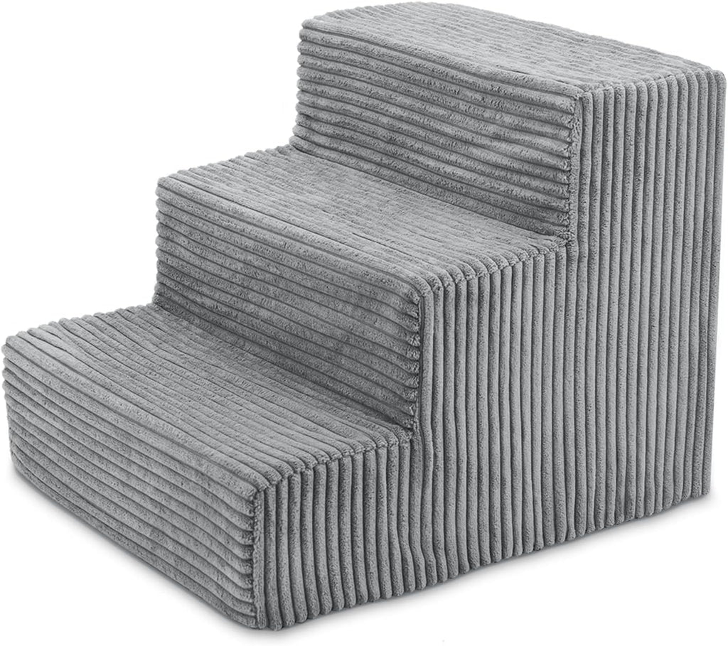 Gray 3-Step Pet Steps and Stairs with Foam, Pack of 2 P283153