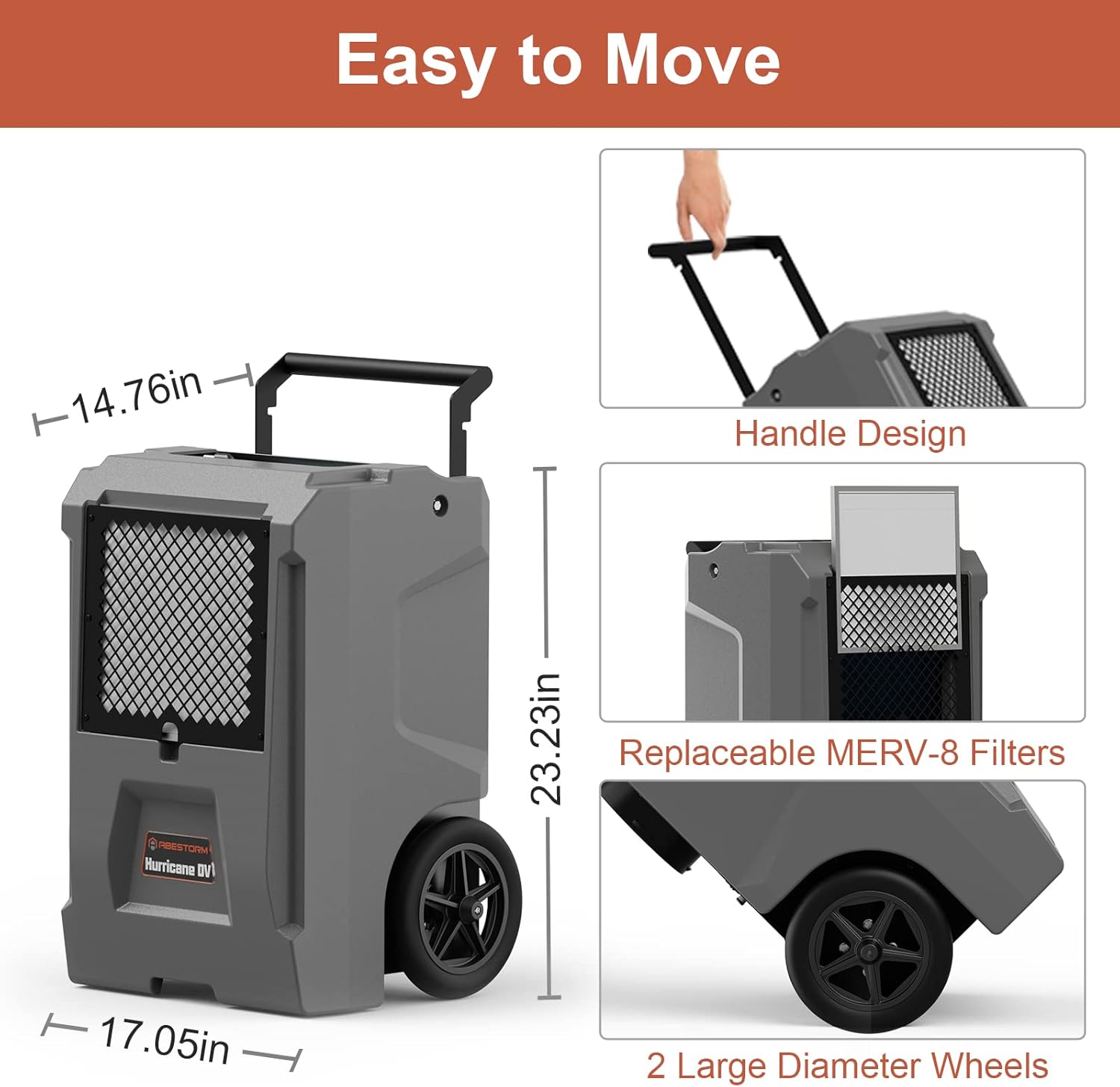 Commercial Dehumidifier with Pump and Drain Hose, 110 Pints J16179