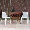 3 Piece White Round Folding Table Patio Dining Set J285